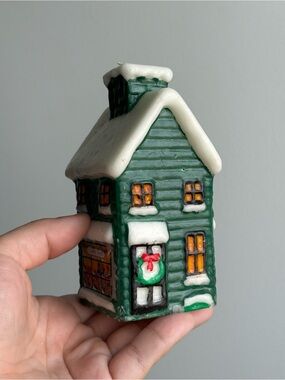 Christmasville JASCO 1982 Vintage Unused Snowy Flower Shop Collectible Candle
